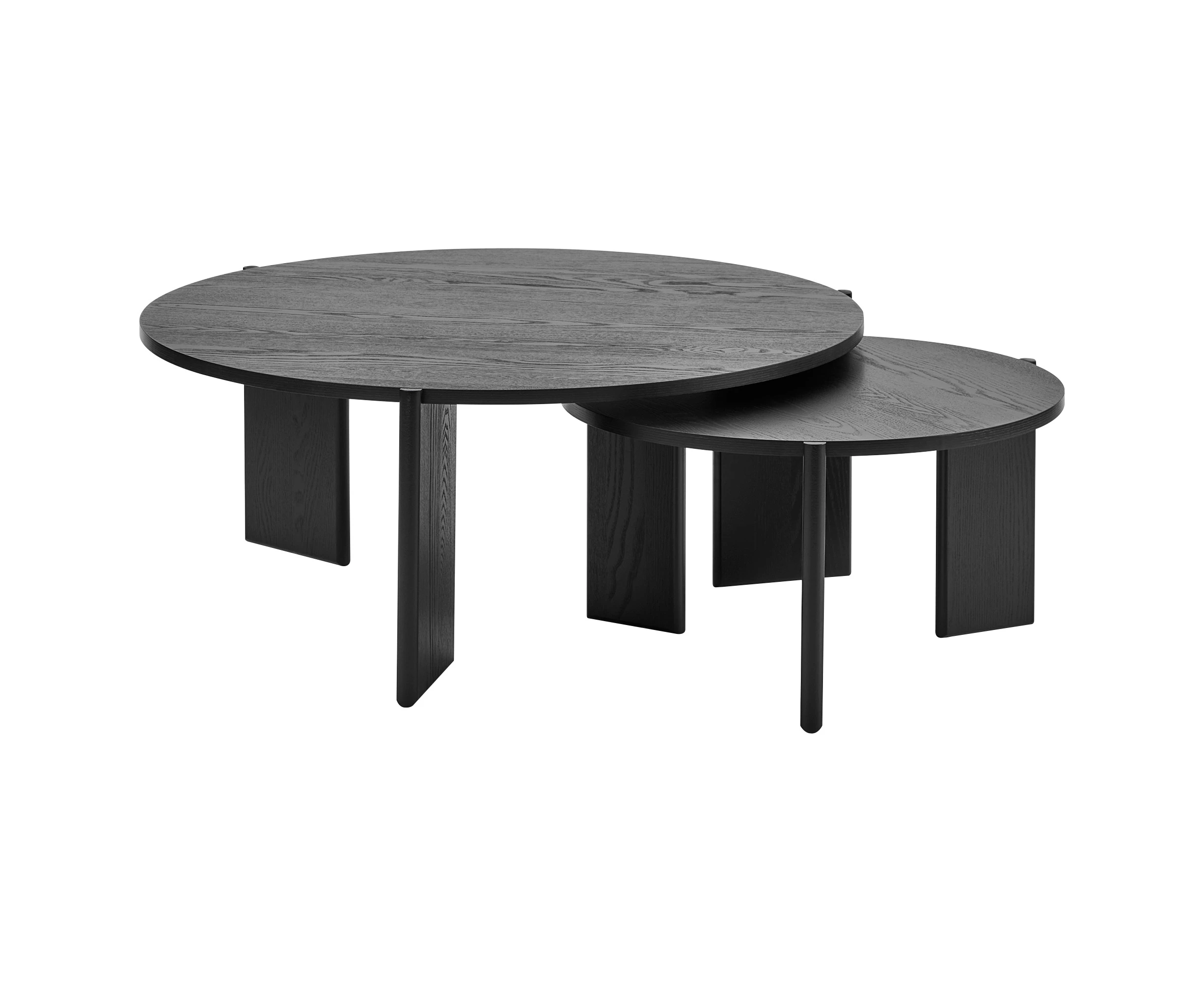 Cooper & Co. Taupo Coffee Tables Set of 2 Straight Legs in Black