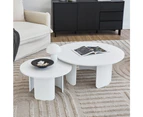 Cooper & Co. Taupo Coffee Tables Set of 2 Curved Legs in White