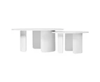 Cooper & Co. Taupo Coffee Tables Set of 2 Curved Legs in White