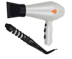 Cabello Professional Hair Dryer PRO 3600 & Voluminous Hair Curler White - Combo