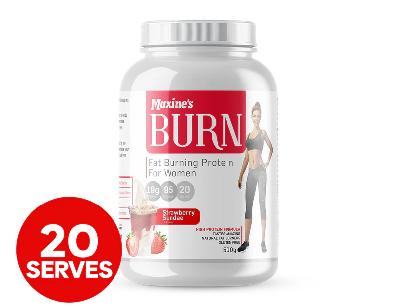 Maxine's Burn Fat Burning Protein Powder for Women Strawberry Sundae 500g / 20 Serves