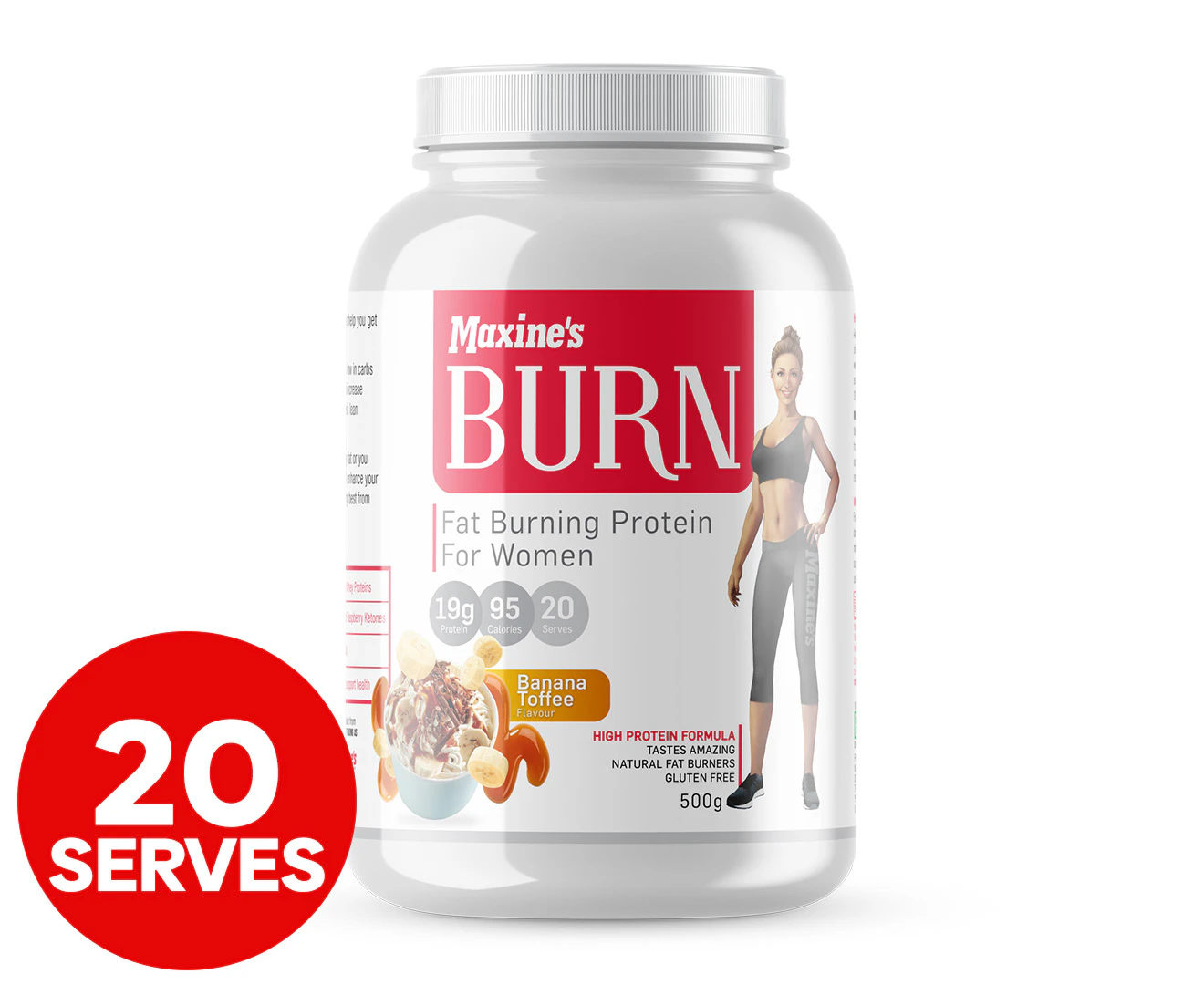 Maxine's Burn Fat Burning Protein Powder for Women Banana Toffee 500g / 20 Serves