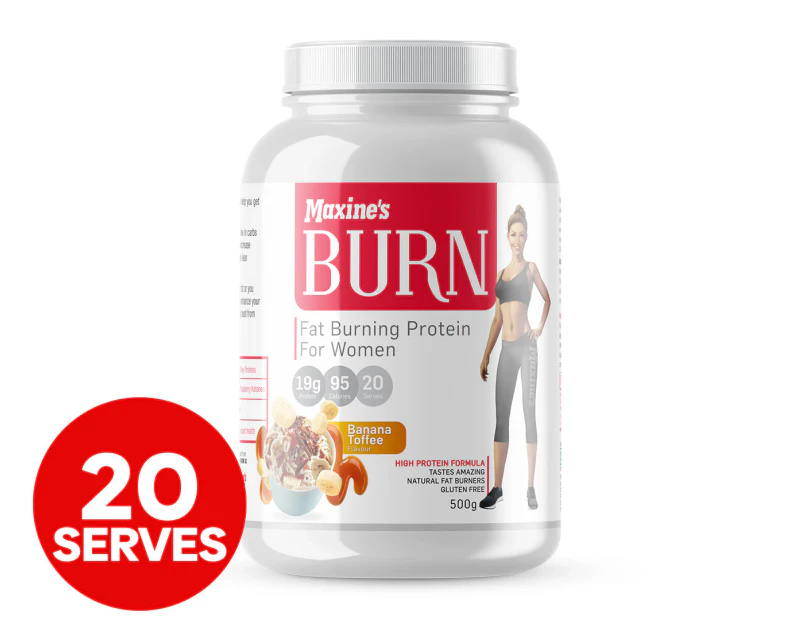 Maxine's Burn Fat Burning Protein Powder for Women Banana Toffee 500g / 20 Serves
