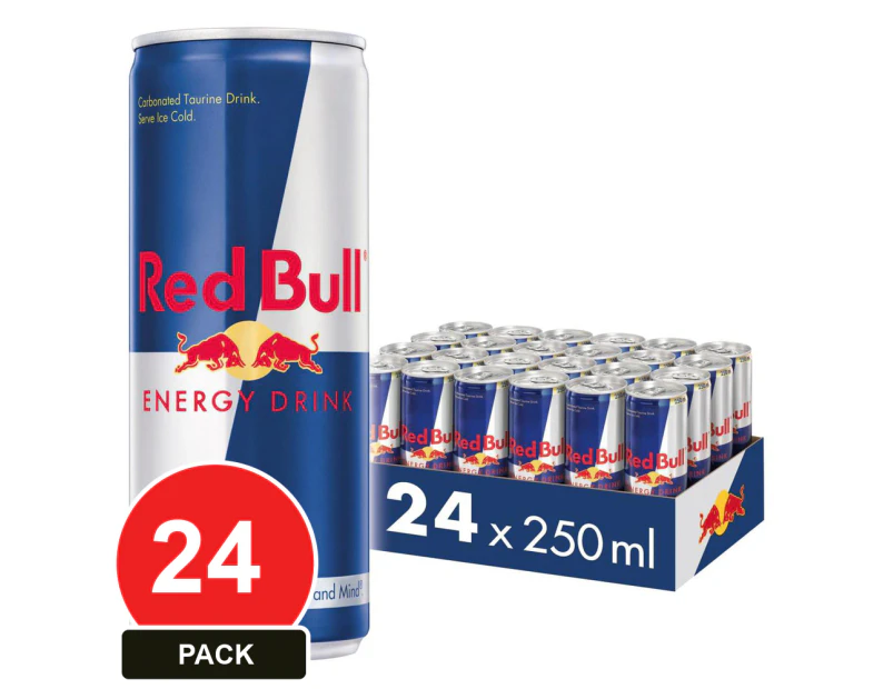 24 Pack, Red Bull 250ml Energy Drink Can (4 Packs)