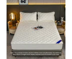 SOGA White 138cm Wide Cross-Hatch Mattress Cover Thick Quilted Stretchable Bed Spread Sheet Protector w/ Pillow Cover