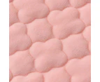 SOGA 2X Pink 153cm Wide Mattress Cover Thick Quilted Fleece Stretchable Clover Design Bed Spread Sheet Protector w/ Pillow Cover