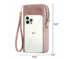 Wallet for Women Clutch RFID Blocking Leather Wristlet Purse Large Capacity Credit Card Holder with Grip Hand Strap