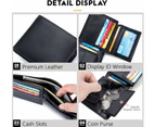 Men's Leather Wallet with Coin Pocket Flip Up ID Window RFID Blocking Slim Bifold Credit Card Front Pocket Wallet (Brown)
