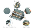 Wallet for Women Clutch RFID Blocking Leather Wristlet Purse Large Capacity Credit Card Holder with Grip Hand Strap