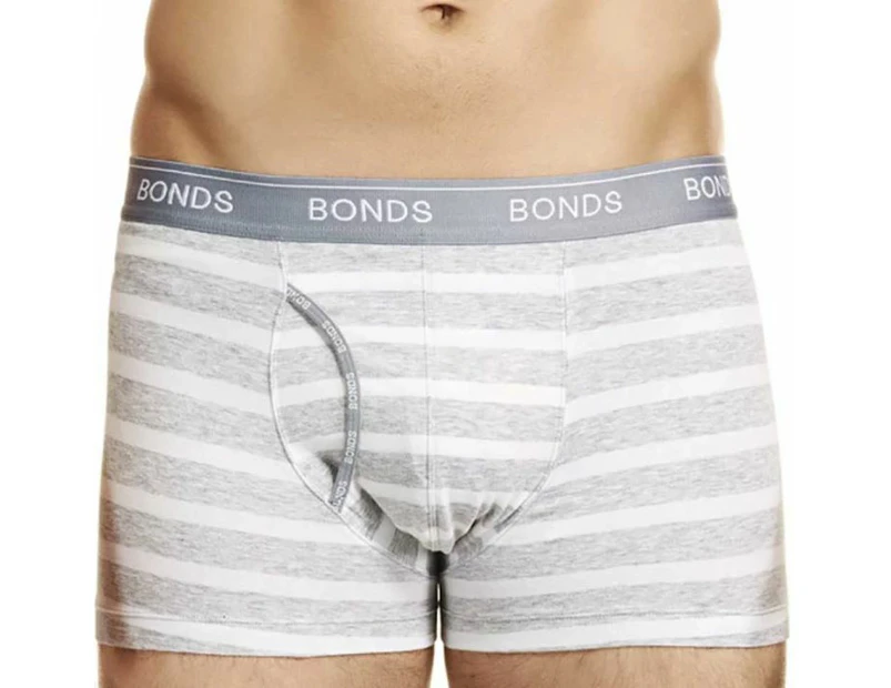 5 x Mens Bonds Striped Guyfront Trunks Underwear White/Grey Mzuqi Cotton/Elastane - White / Grey Striped
