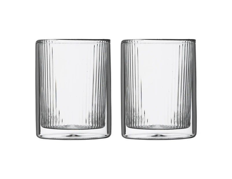 2pc Ecology Infuse Double Wall Coffee Latte Drink Cup Tableware Square Clear