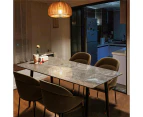 120CM Long Sintered Stone Dining Table Kitchen Dining Table for 4-6 Persons - Pale brownish＆Grey
