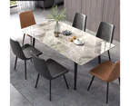 120CM Long Sintered Stone Dining Table Kitchen Dining Table for 4-6 Persons - Pale brownish＆Grey