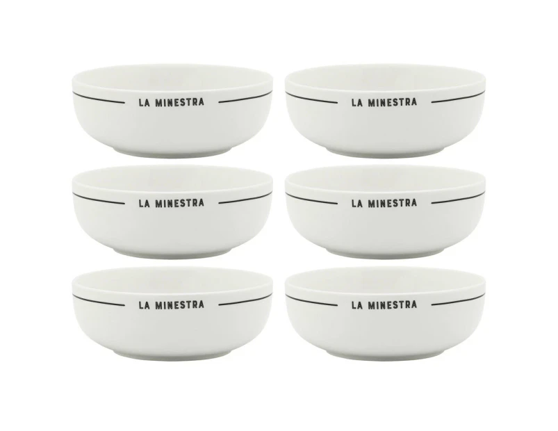 6x Porto Osteria Porcelain 15cm Round Bowl Soup/Noodle Food Dish Tableware Nero