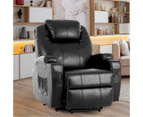 Advwin Recliner Chair PU Leather Lounge Sofa Electric Lift Black