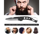 Beard Comb Stainless Steel Beard Combs Folding Beard Comb Mustache Pocket Comb Hair Styling Comb For Men For Hair Beards1pcs-black