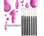 8Pcs Nail Art Pen Brush Set Flower Drawing Painting Petal Gradient Pen Manicure Tool