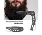 Beard Comb Stainless Steel Beard Combs Folding Beard Comb Mustache Pocket Comb Hair Styling Comb For Men For Hair Beards1pcs-black
