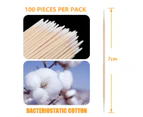 Cotton buds, pointed cotton bud dispenser, small cotton buds, wooden handle, for tattoo, eyebrows, beauty, make-up