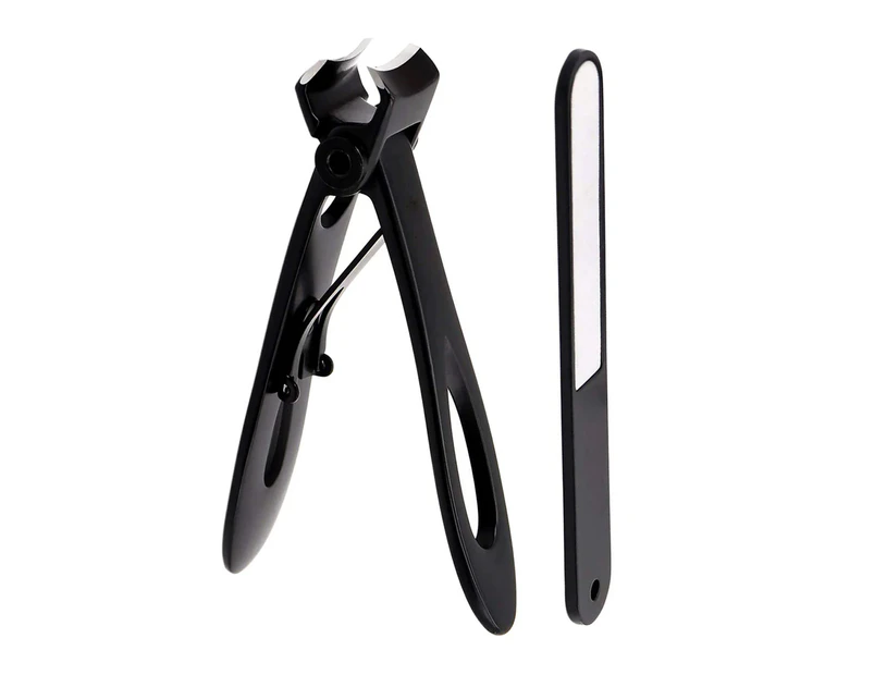 Ultra Wide Jaw Opening Big Nail Clippers Set Toenail Clippers for Thick Nails Cutter for Men, Women, Ingrown, Manicure & Pedicure (Black)