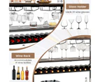 Giantex 4-Tier Wine Rack Table Industrial Buffet Sideboard w/14 Bottles & Glass Holders Kitchen Storage Cabinet Brown