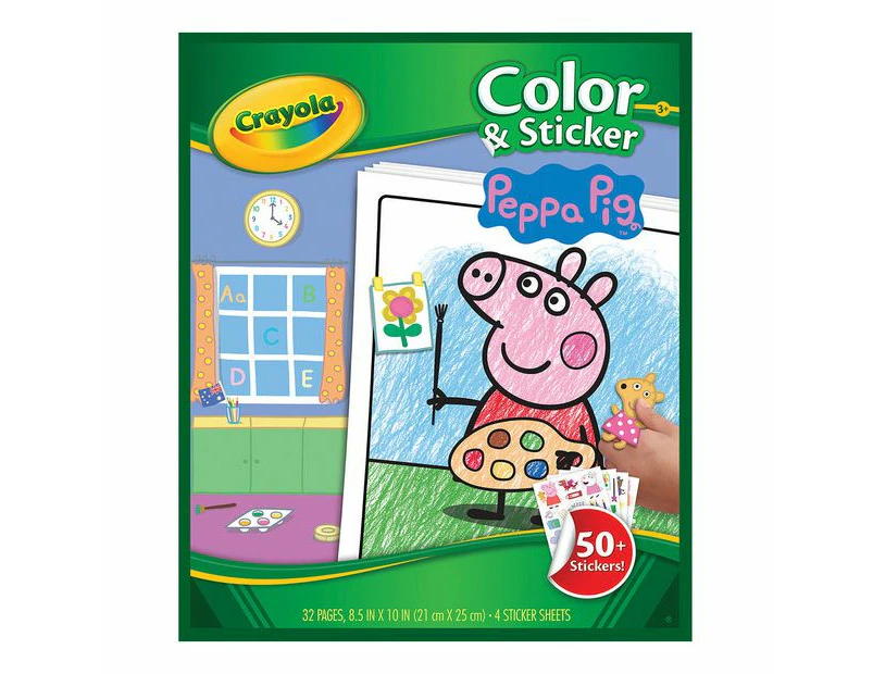 32pg Crayola Peppa Pig Colour Sticker Activity Picture Book Kids/Children 3y+