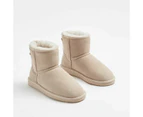 Womens Sheepskin and Leather Slipper Boot - Neutral