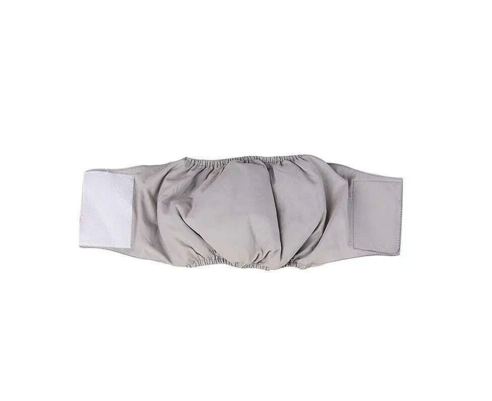 M Male Dog Puppy Nappy Diaper Belly Wrap Band Sanitary Pants  Underpants - Grey