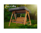 ALFORDSON Swing Chair Outdoor Furniture Wooden Garden Canopy Teak XL