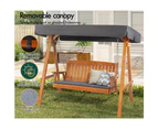 ALFORDSON Swing Chair Outdoor Furniture Wooden Garden Canopy Teak XL