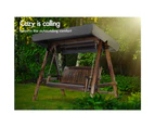 ALFORDSON Swing Chair Outdoor Furniture Wooden Garden Patio Canopy Charcoal XL