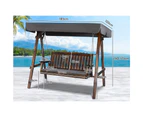 ALFORDSON Swing Chair Outdoor Furniture Wooden Garden Patio Canopy Charcoal XL