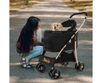 Costway 3IN1 Pet Stroller Pram Pet Travel Carrier w/Removable Seat & Adjustable Canopy Small/Medium