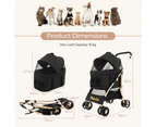 Costway 3IN1 Pet Stroller Pram Pet Travel Carrier w/Removable Seat & Adjustable Canopy Small/Medium