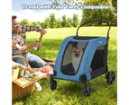 Costway Extra Large Pet Stroller Dog Cat Carrier Cage Foldable Pet Pram Travel Cart Black