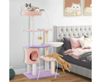 Costway 140cm Cat Tree Scratching Posts Tower Cat Play House Activity Center w/Hammock/Perch