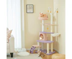 Costway 158cm Cat Tower Tree Scratching Posts Cat Condo House w/Ladder/Hammock Cat Activity Center