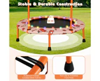 Costway 36" Mini Kids Trampoline Handrail Fitness Rebounder w/LED Bluetooth Speaker Exercise Workout Home Gym Orange