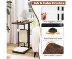 Costway Cat Tree End Table Side Coffee Table w/Scratching Board&Cushion Modern Cat Furniture, Brown