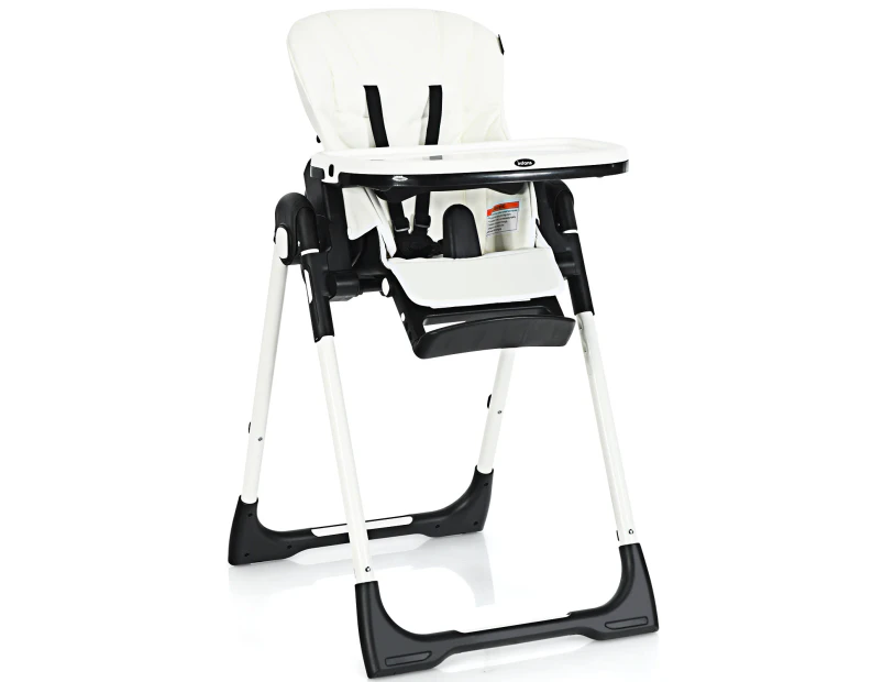 Giantex 4-in-1 Baby High Chair Foldable Toddler Booster Seat w/Adjustable Backrest & Height & Removable Tray, White
