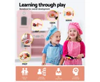 Keezi Kids Kitchen Play Set Wooden Pretend Toys Cooking Children Food Pink