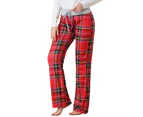 cheibear Pyjamas Yoga Trousers Wide Leg Pants - Red - Red