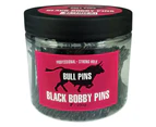 Bull Pins- Black Bobby Pins Strong Hold 2" 250g Tub