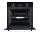 Brohn 60cm Built-in Electric Oven Black Glass 10 Functions with inBuilt AirFry mode