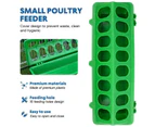 30cm Feeder Storage Trough Quail Drinker Plastic Wild Stable Chick Birds Pigeons - Green