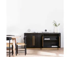 Wilma Wide 180cm Wooden Sideboard - Peppercorn and Brass