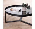Marcel 90cm Glass Round Coffee Table - Large