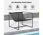 Costway 2PCS Sling Accent Chair Metal Framed Armchair Ergonomic Leisure Lounge Chair w/Soft Cushions Deck Poolside Backyard