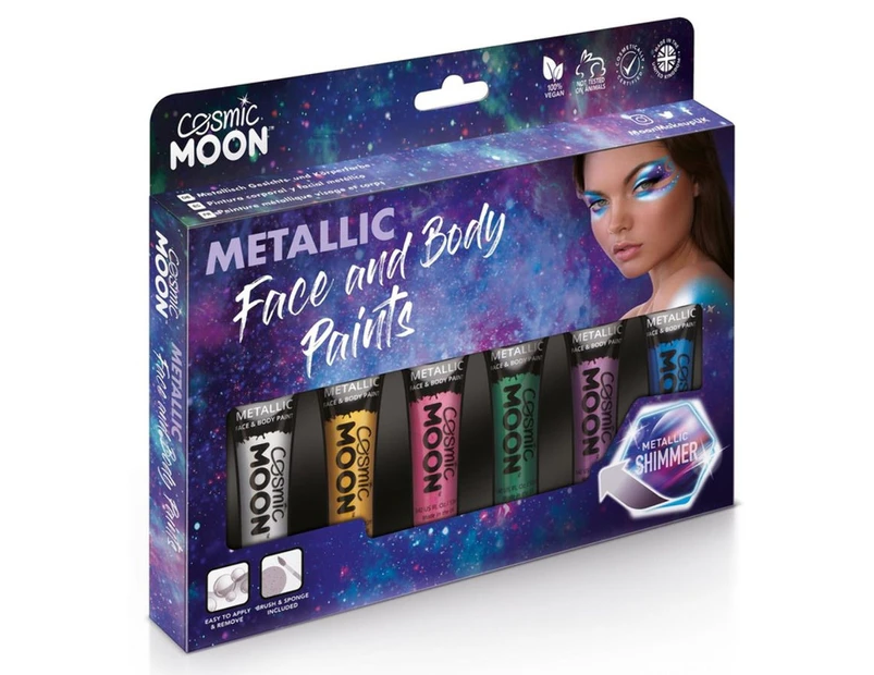 Cosmic Moon Metallic Face and Body Paint Boxed Set Size: One Size