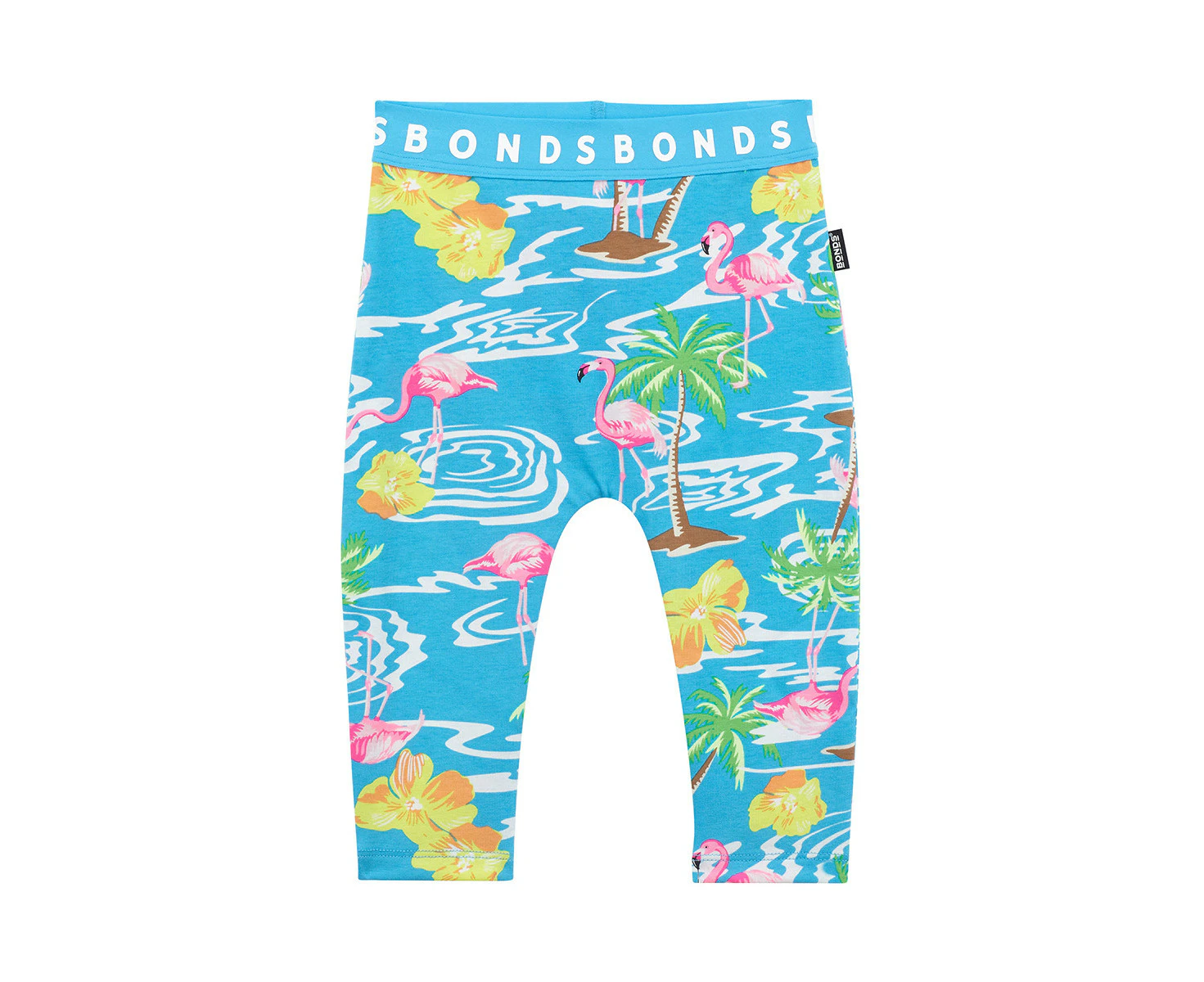 3 x Bonds Kids Boys Girls Leggings Bottoms Blue Flamingo - Blue Flamingo